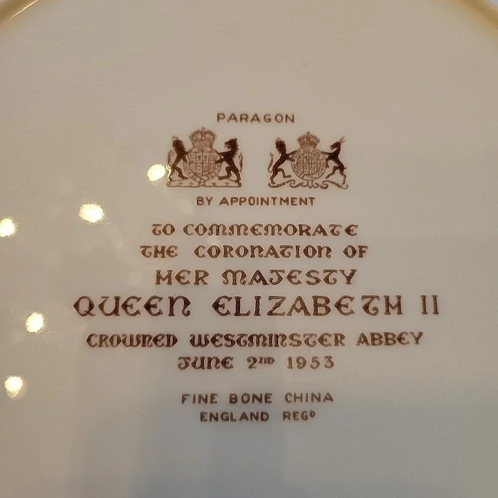 VTG Queen Elizabeth II Coronation‎ 1953 Paragon Plate 10 5/8